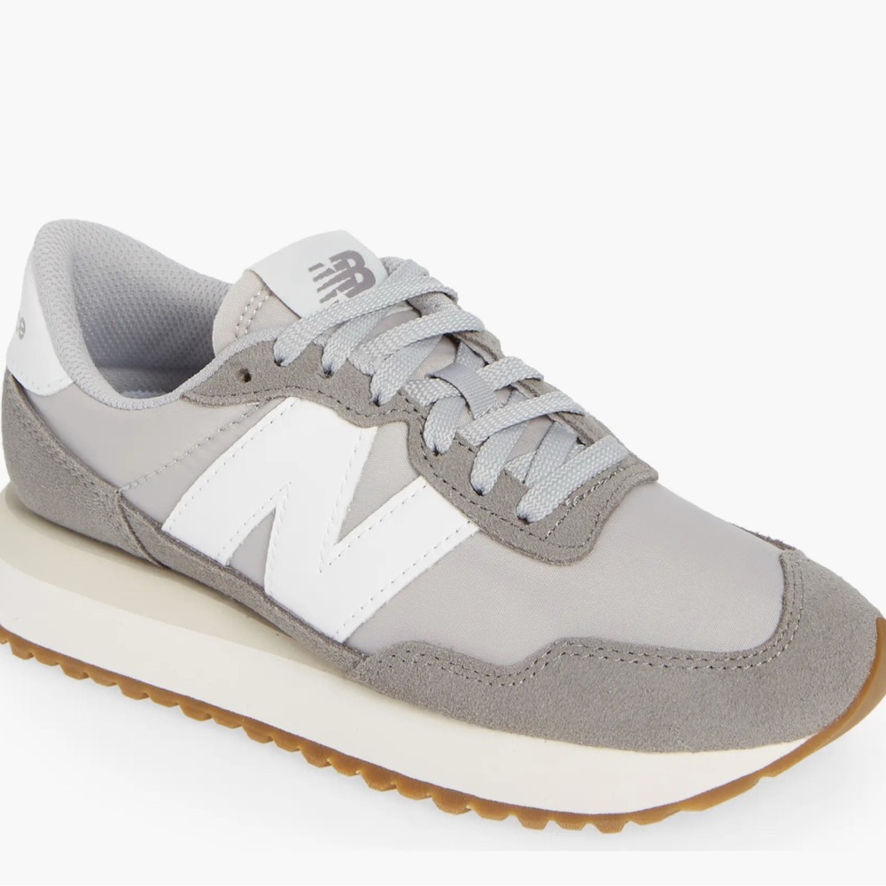 New Balance Women's Gray and White Sneakers
